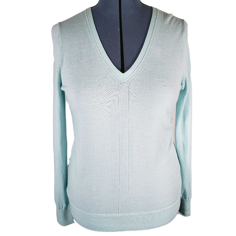 Banana Republic Double-Vee V-Neck 100% Merino Wool Sweater Women's Large